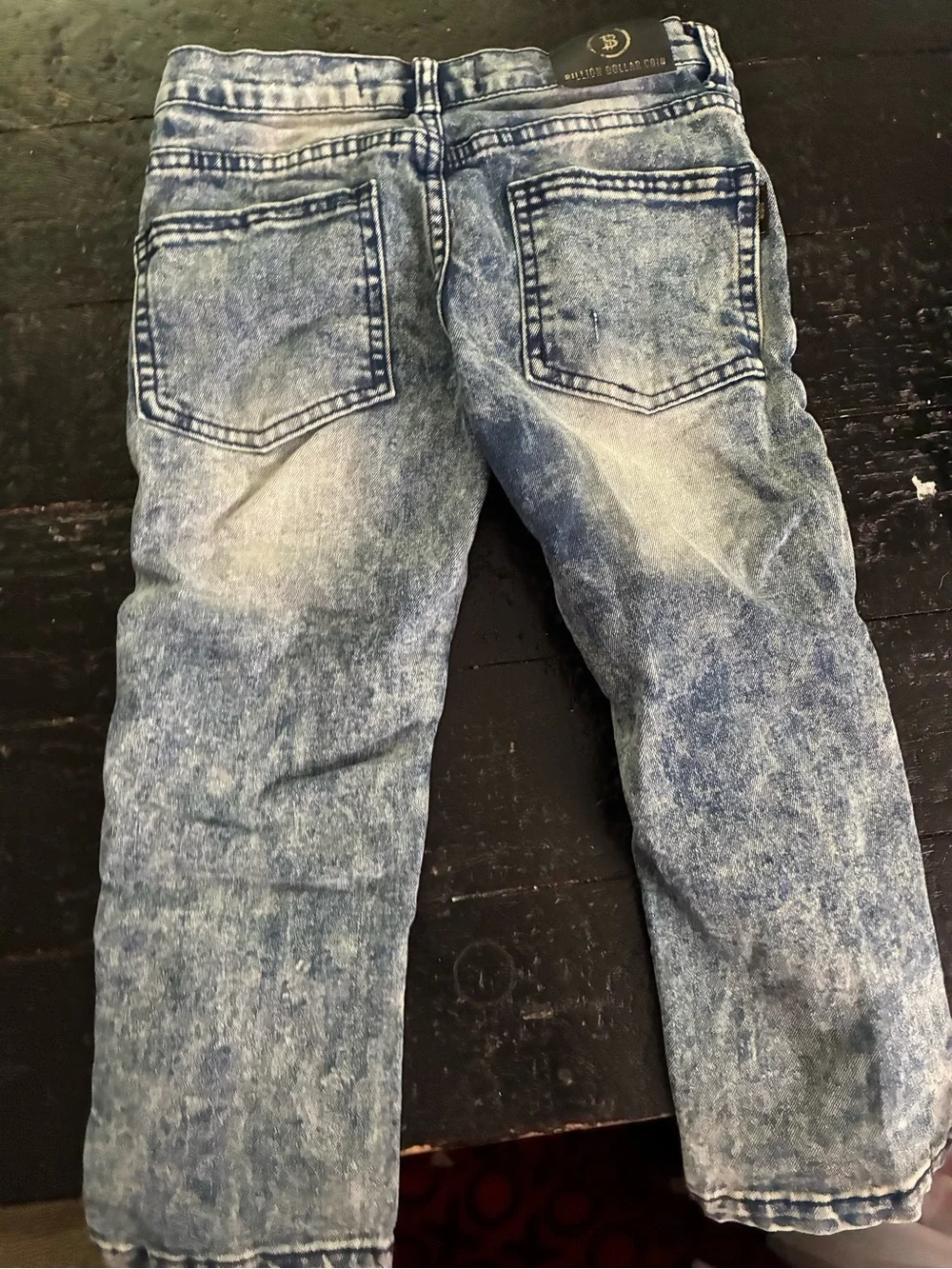 Boys 4t Distressed Biker-Style Blue Jeans